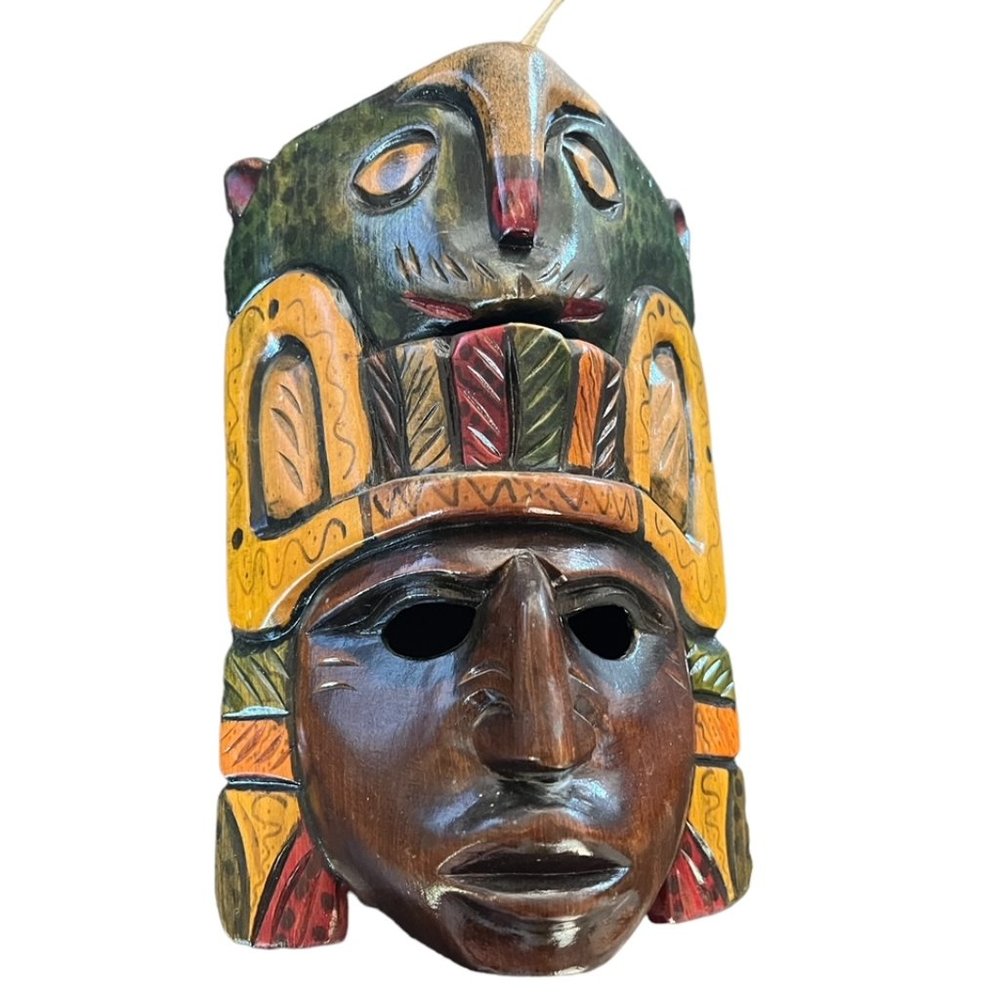 Aztec Cheetah wooden Mask